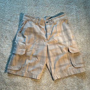 Mens Koppen Cargo Shorts Sz 32  Tan Plaid